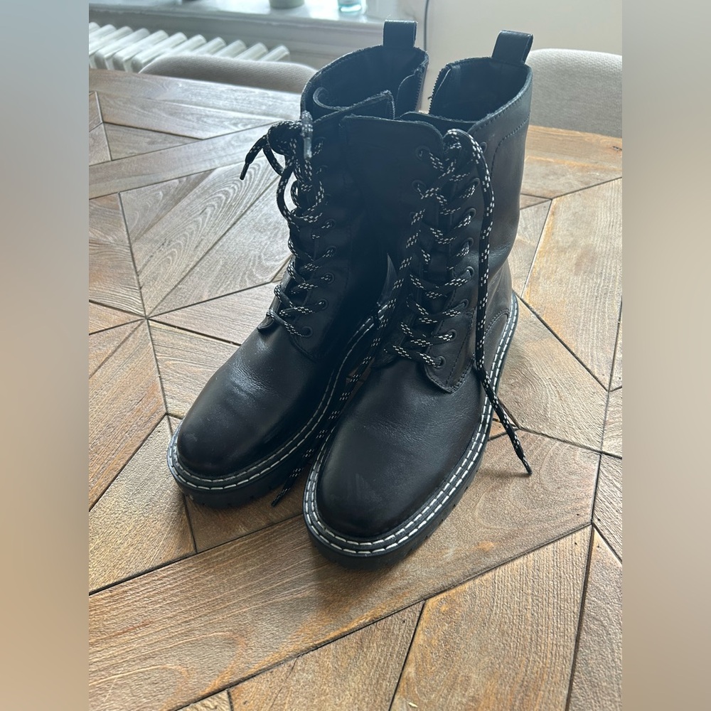 Black Lace-Up Boots